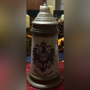 Vintage Deutschland Stein with Black and Gold Crest